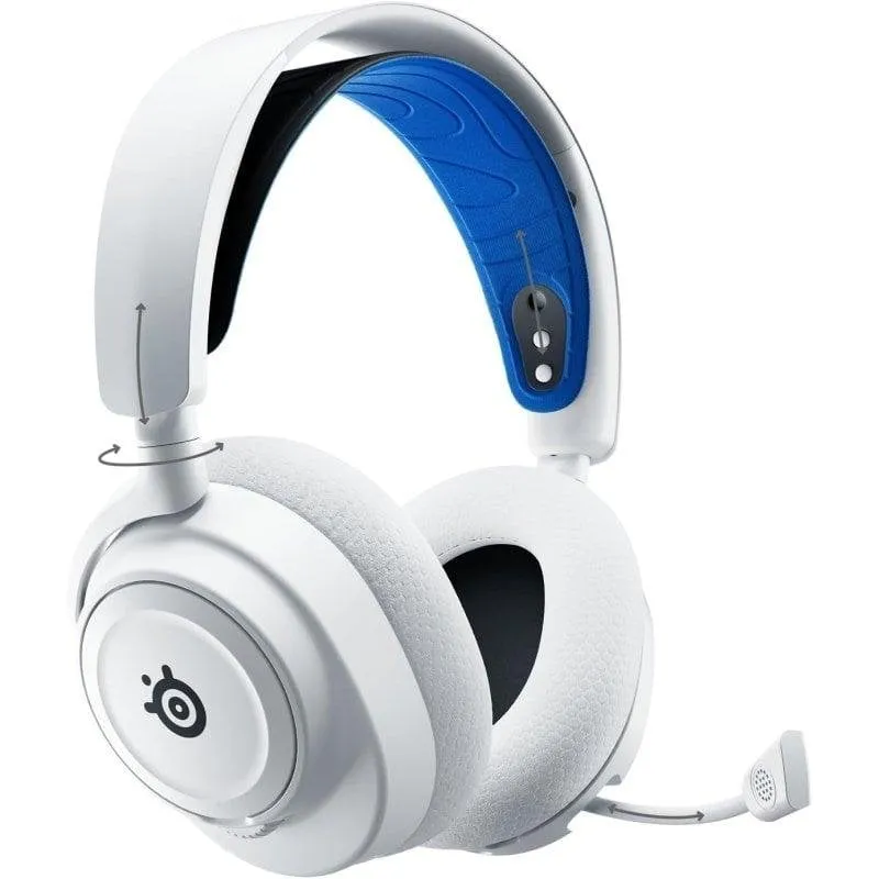 Auricolari SteelSeries Arctis Nova 7P Wireless Bluetooth Gaming con Cancellazione Rumore AI, Bianchi Blu - immagine 1