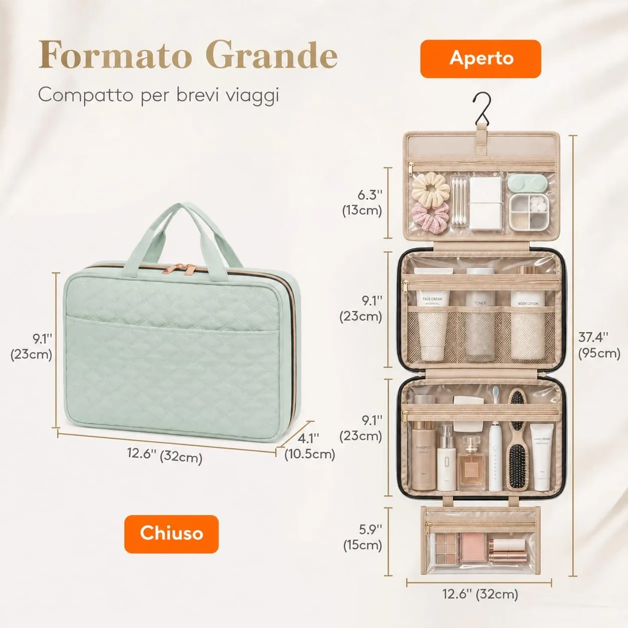 Lifewit Beauty Case da Viaggio Donna/Uomo, Trousse Trucchi Portatile, M/L - immagine 4