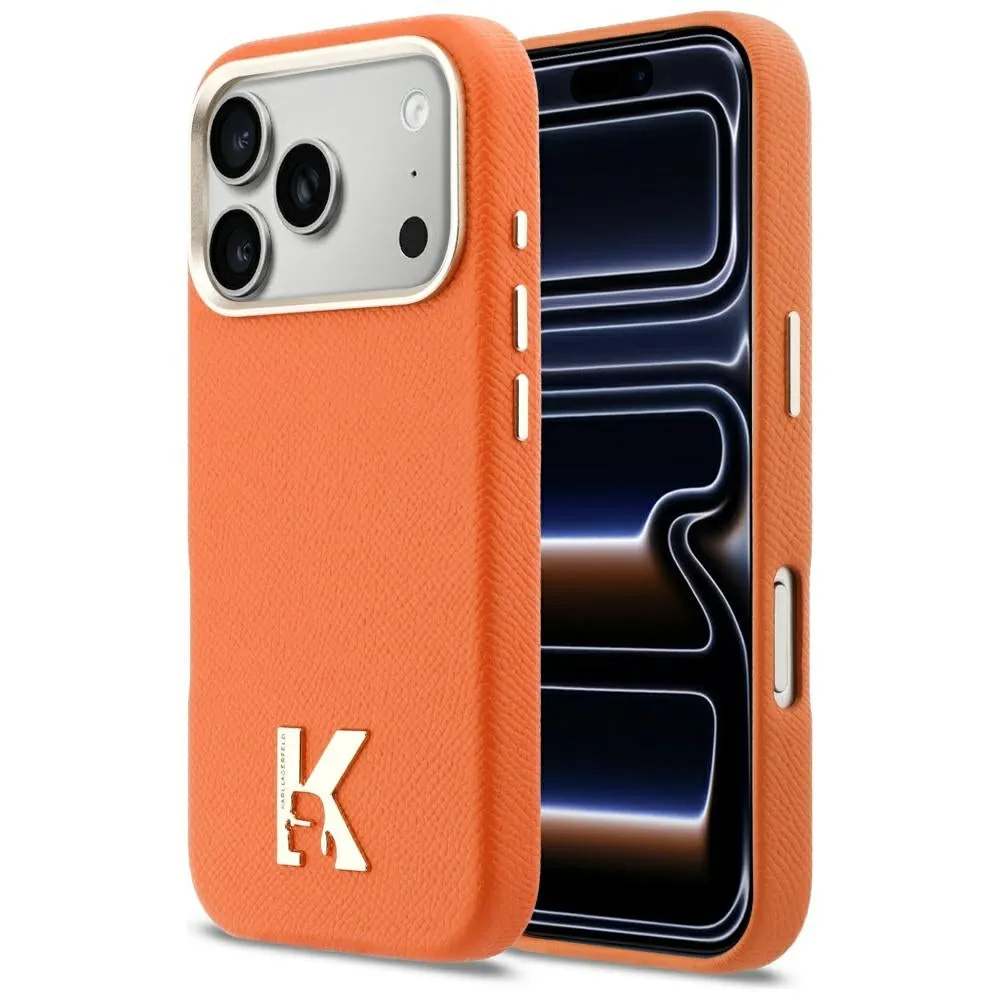 Custodia MagSafe per Apple iPhone 17 Pro, Karl Lagerfeld, Karl Head Logo, Arancione - immagine 1
