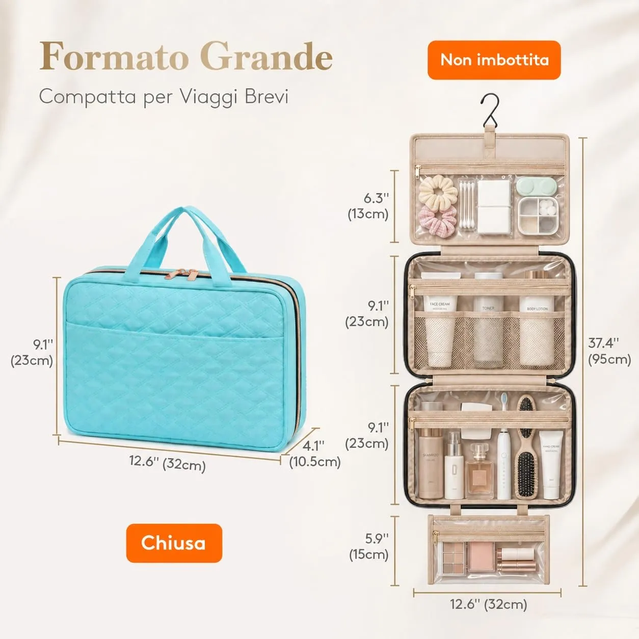 Lifewit Beauty Case da Viaggio Donna/Uomo, Trousse Trucchi Portatile, M/L - immagine 4