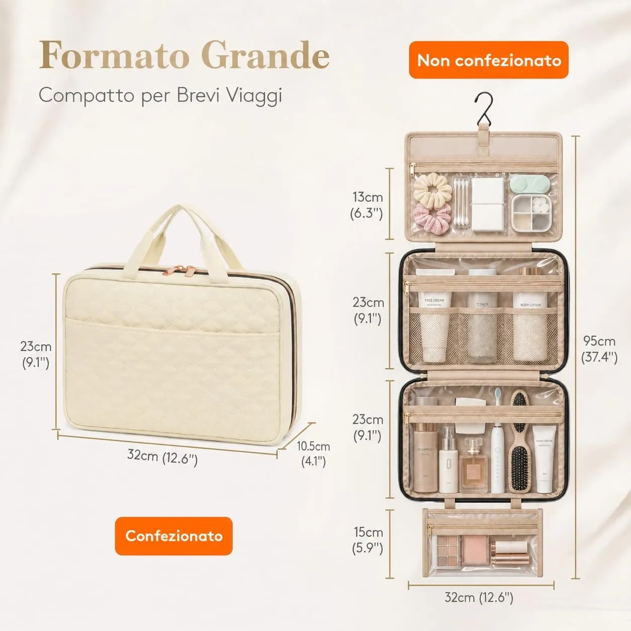 Lifewit Beauty Case da Viaggio Donna/Uomo, Trousse Trucchi Portatile, M/L - immagine 4
