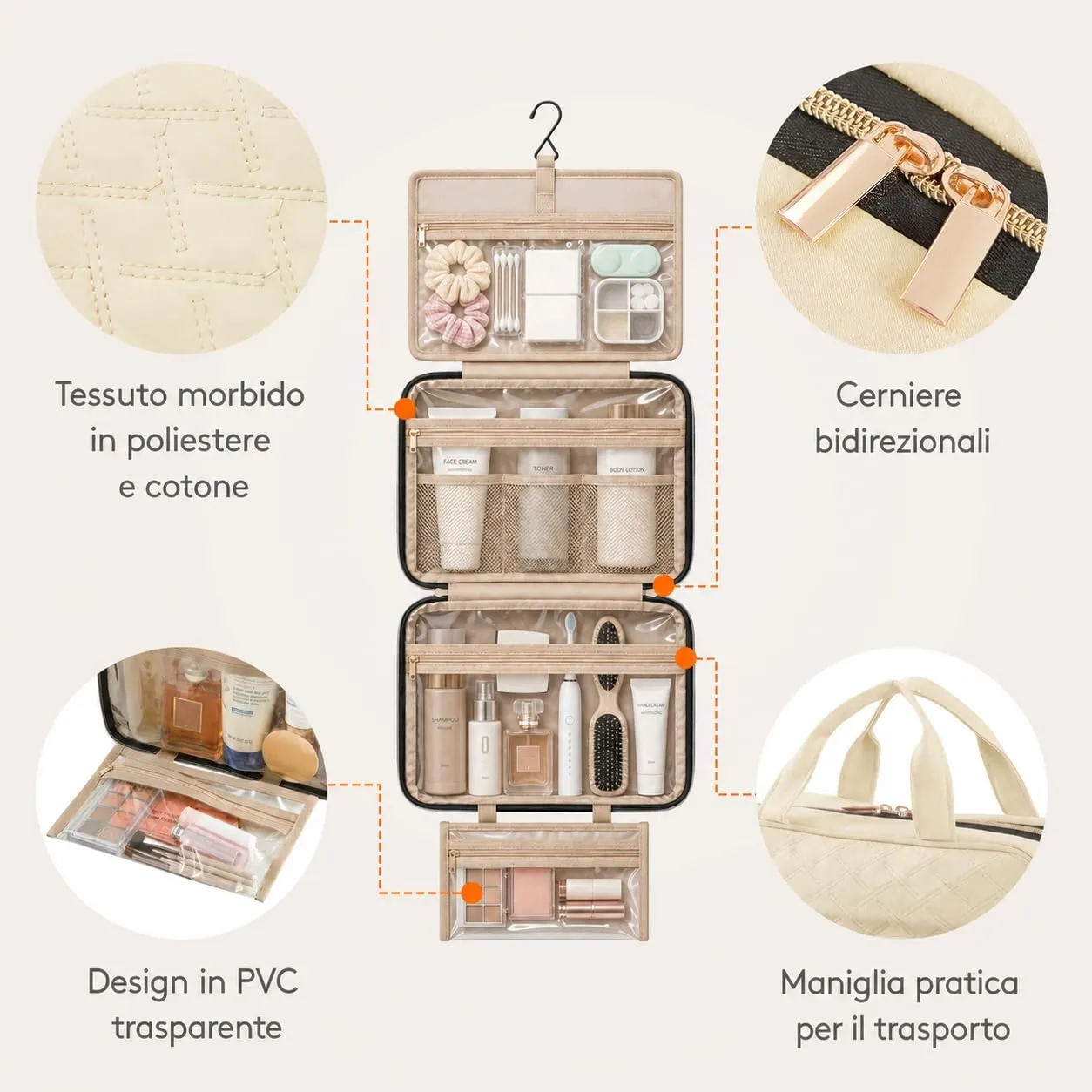 Lifewit Beauty Case da Viaggio Donna/Uomo, Trousse Trucchi Portatile, M/L - immagine 5