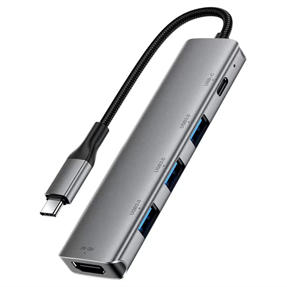 Hub USB-C Acefast J16, 5in1, Grigio - immagine 1