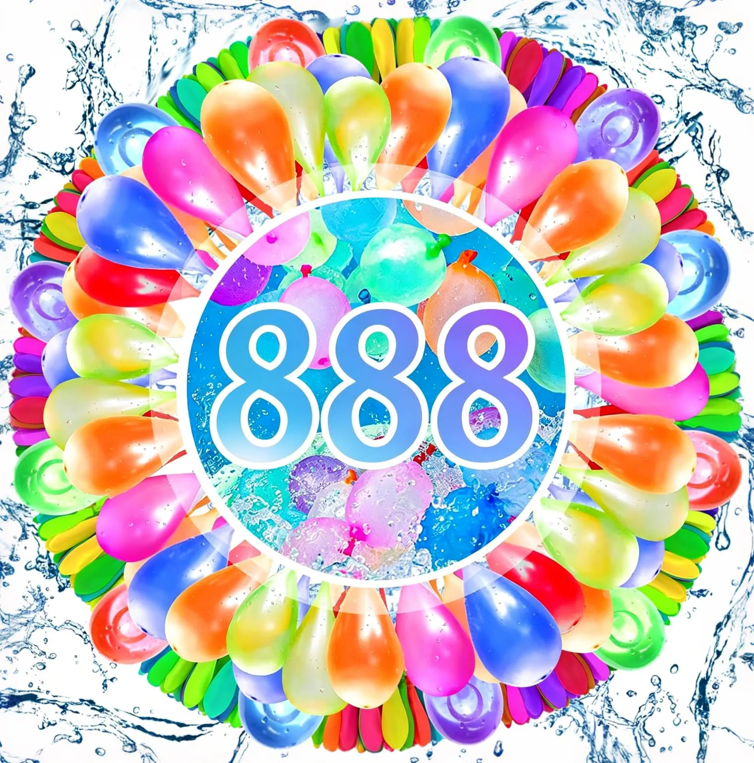 888 Gavettoni Acqua Autosigillanti, Palloncini Acqua, Bombe d'Acqua, Riempimento Rapido, Palloncini d'Acqua per Estate Feste Piscina Spiaggia - immagine 1
