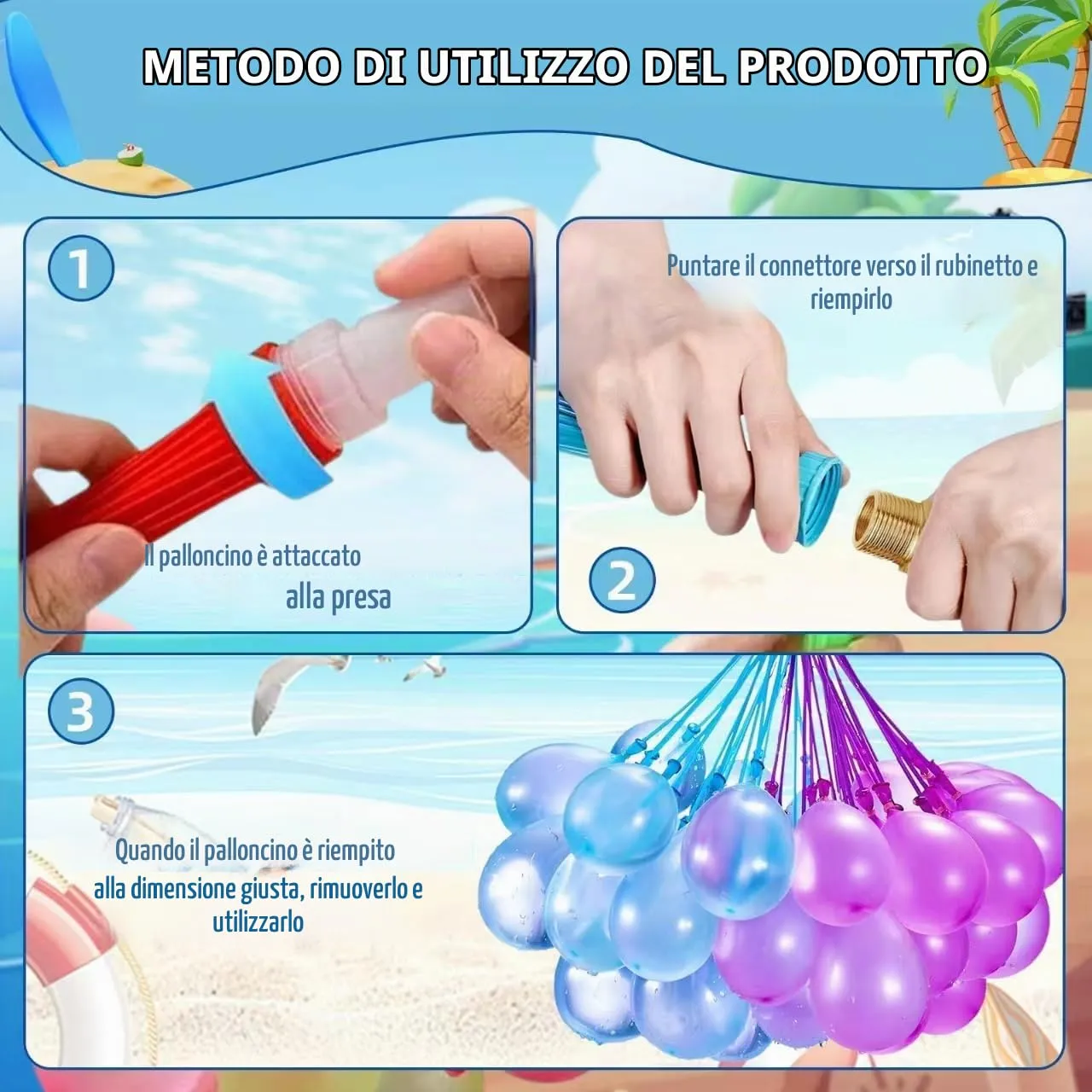888 Gavettoni Acqua Autosigillanti, Palloncini Acqua, Bombe d'Acqua, Riempimento Rapido, Palloncini d'Acqua per Estate Feste Piscina Spiaggia - immagine 3