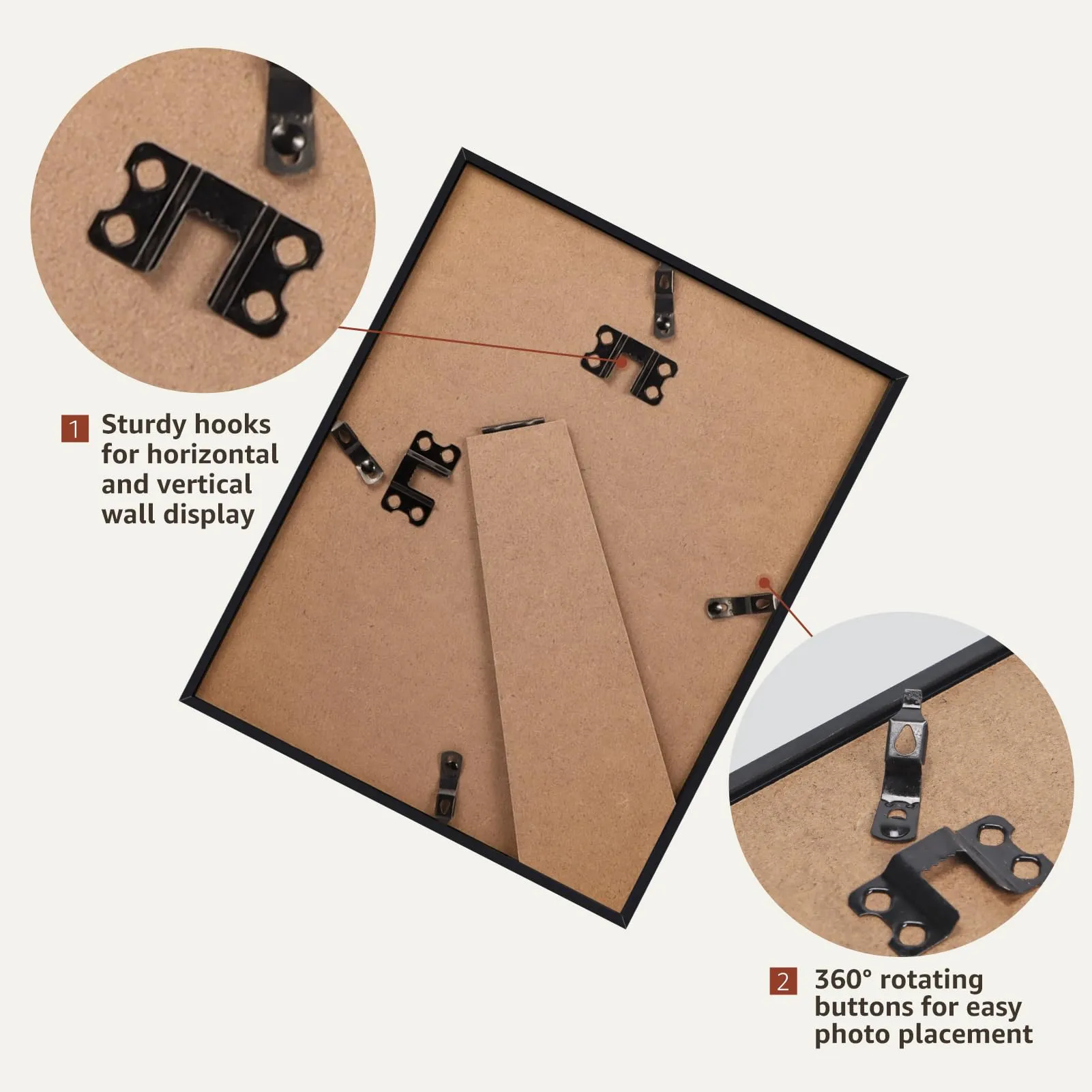 Giftgarden Cornice 20x25,Cornice in Alluminio Spazzolato Nero,Set da 1 - immagine 5