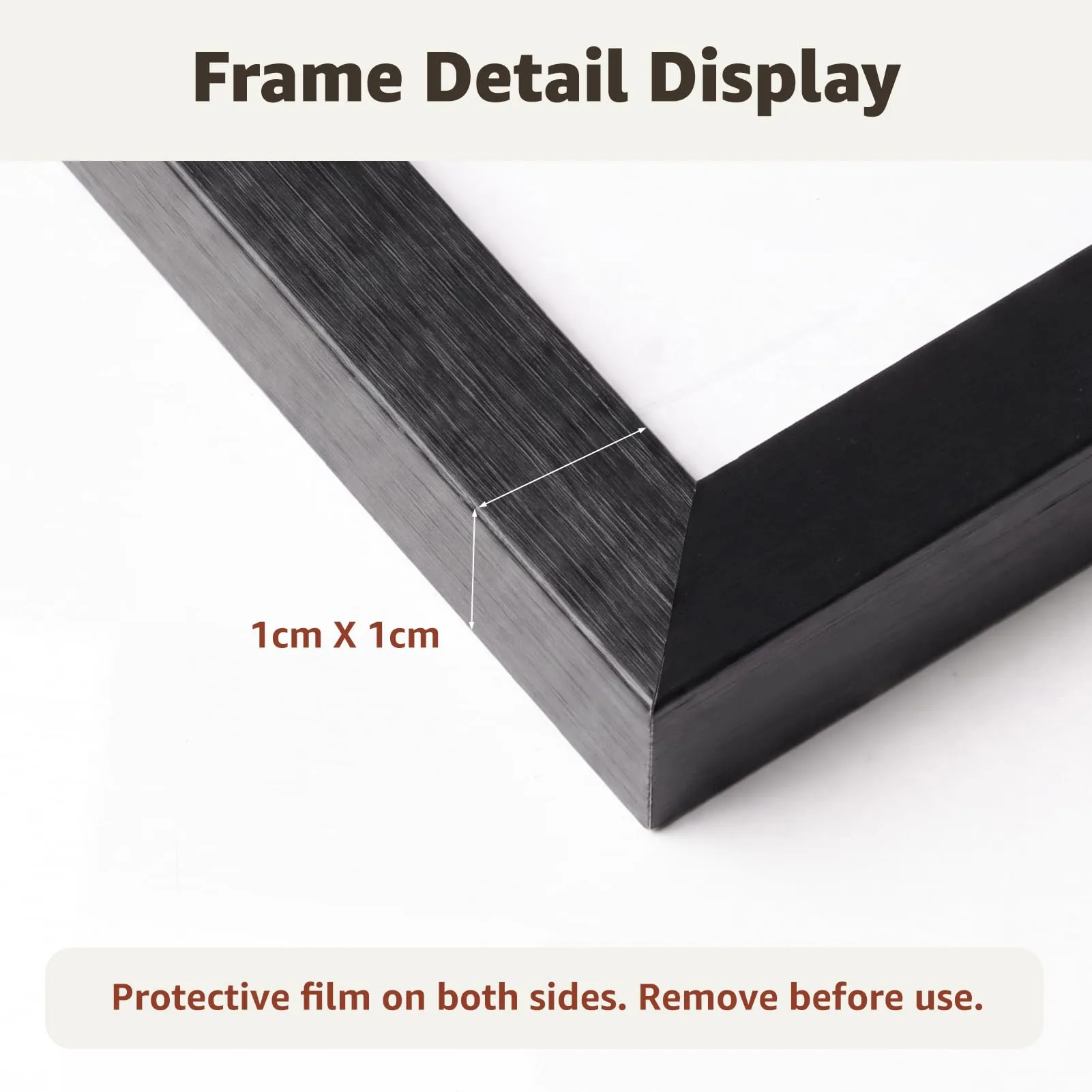 Giftgarden Cornice 50x70,Cornice in Alluminio Spazzolato Nero,Set da 1 - immagine 4