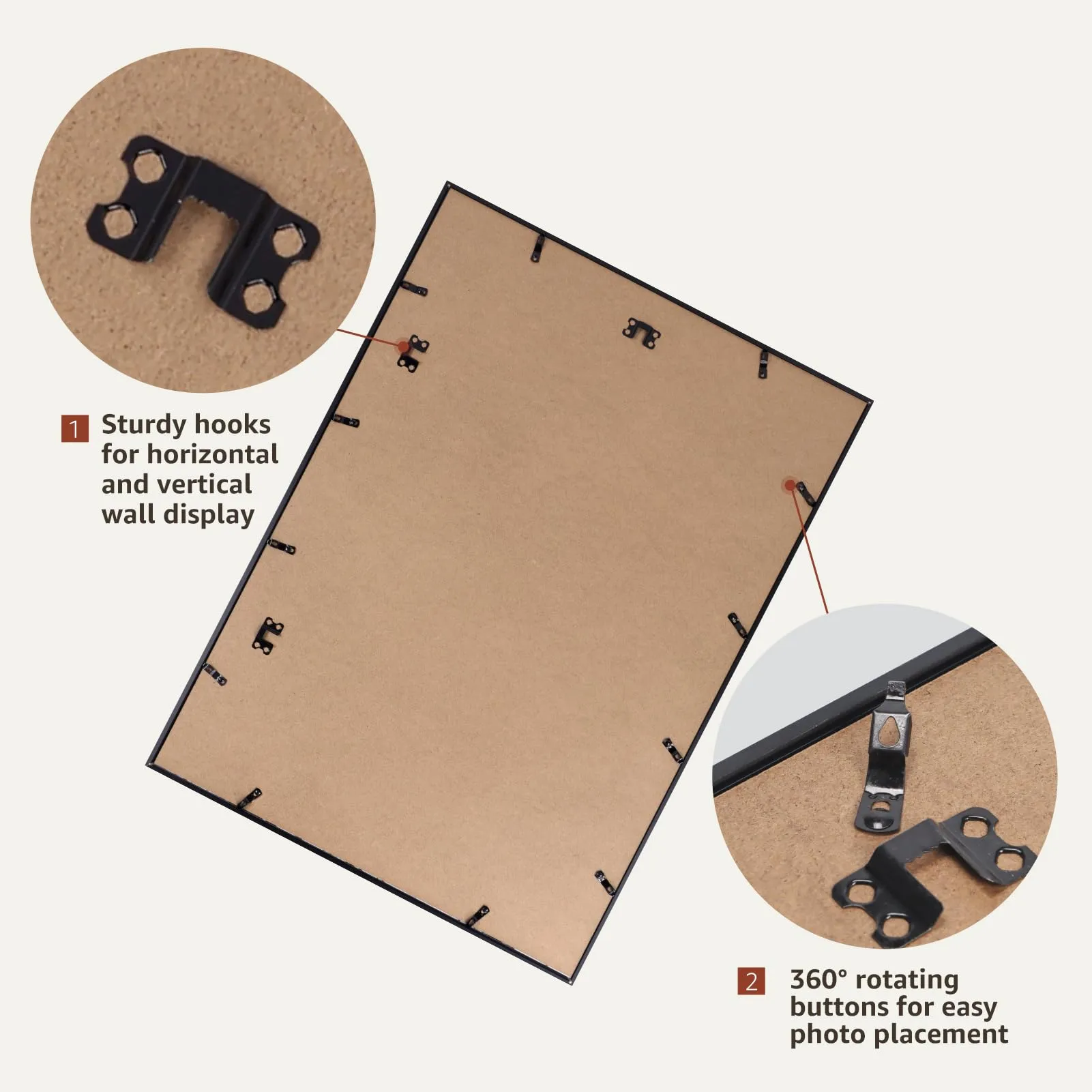 Giftgarden Cornice 50x70,Cornice in Alluminio Spazzolato Nero,Set da 1 - immagine 7