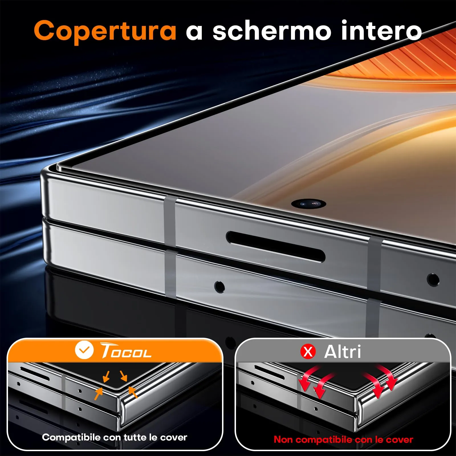 TOCOL Pellicola per Samsung Galaxy Z Fold 8 Ultra, Facile Installazione - immagine 2