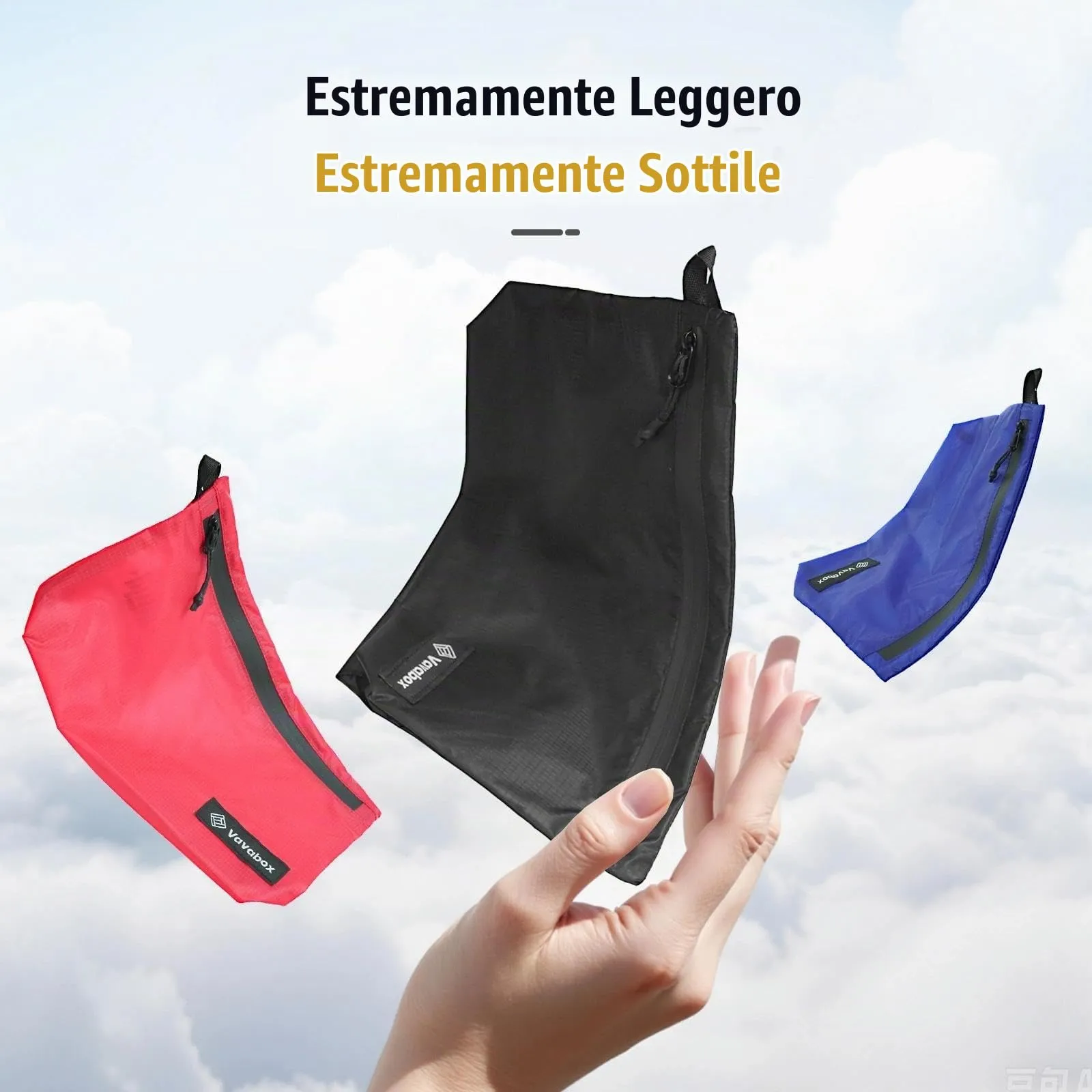 Vavabox Set borse da toeletta impermeabili nylon grandi con gancio, borsa unisex per sport, campeggio e viaggi professionali - immagine 5
