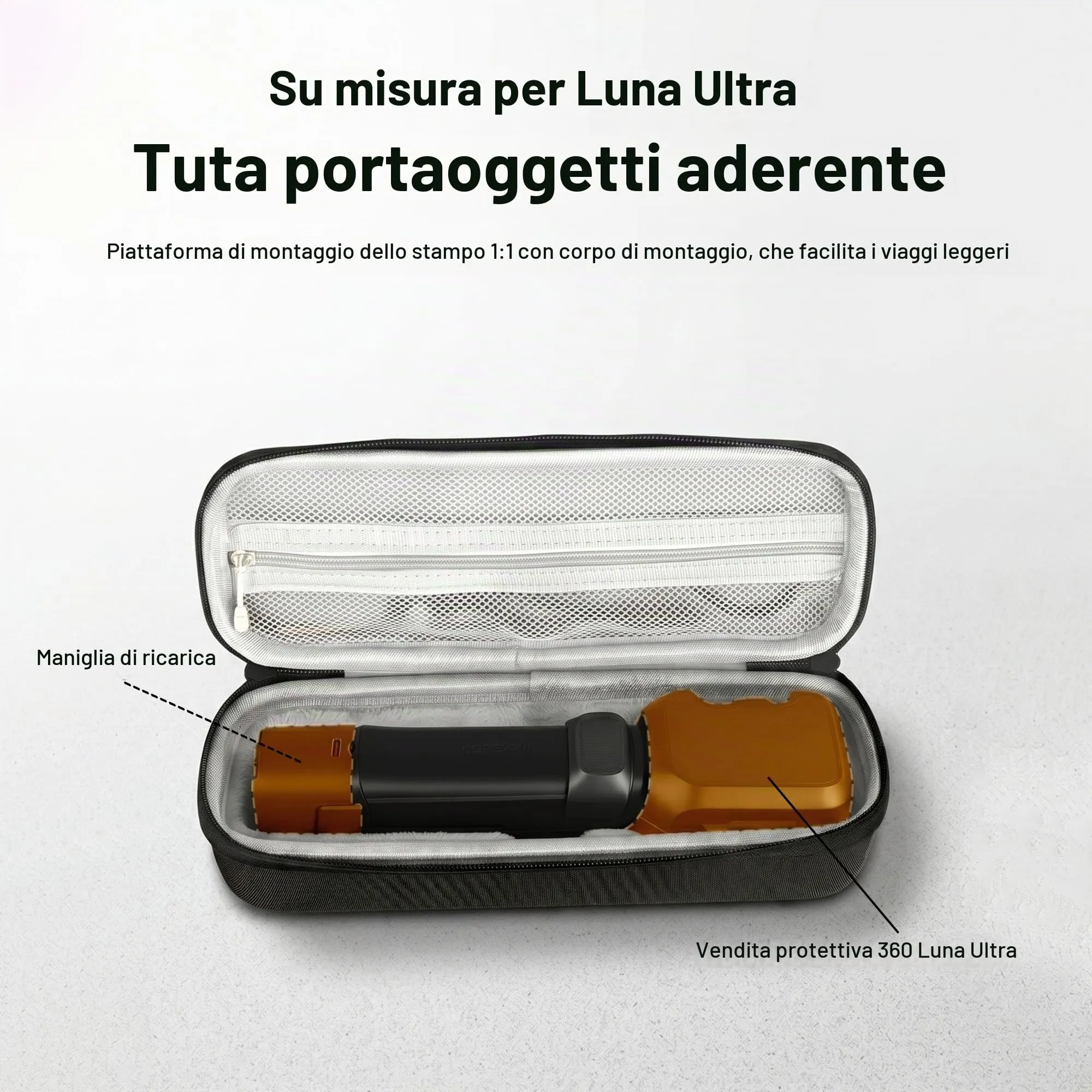 Lemxiee Custodia rigida per Insta360 Luna Ultra Cover Accessori + [2 Pezzi] Pellicola Vetro Temperato per Insta360 Luna Ultra Protettiva Case - immagine 2