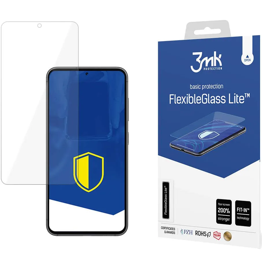 Pellicola Protettiva Schermo 3MK FlexibleGlass Lite per Samsung Galaxy S23 S911, Vetro Flessibile, Full Glue - immagine 1