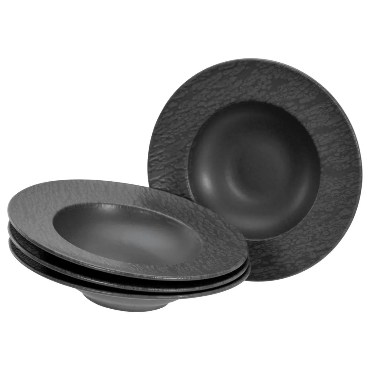 4x CreaTable Nero ardesia - Set di piatti gourmet per pasta 2 pz.; 460 ml, 27x5.5 cm (ØxH); nero; 4 pz. / Pacco - immagine 1