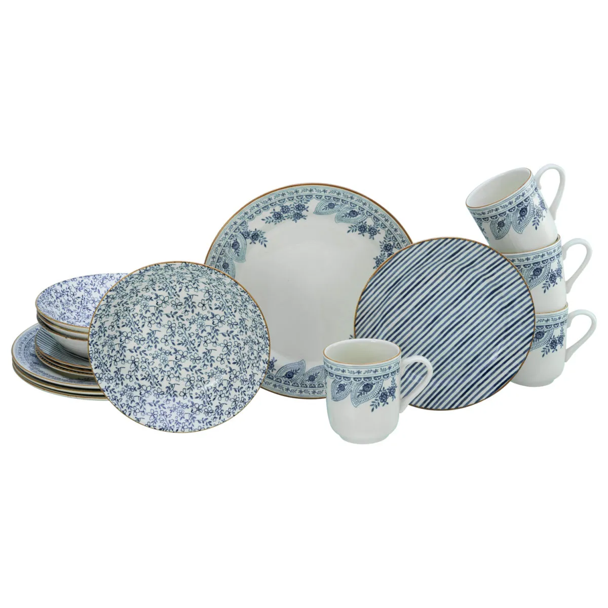 16x CreaTable Euböa WL - Servizio combinato 16 pz.; blu; 16 pz. / set - immagine 1