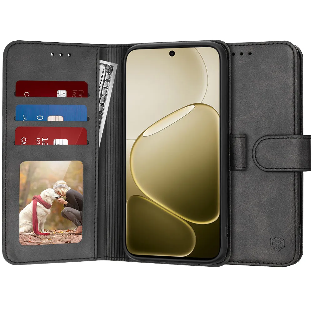 Custodia per Oppo A6 4G, Techsuit, Diary Book, Nera - immagine 1