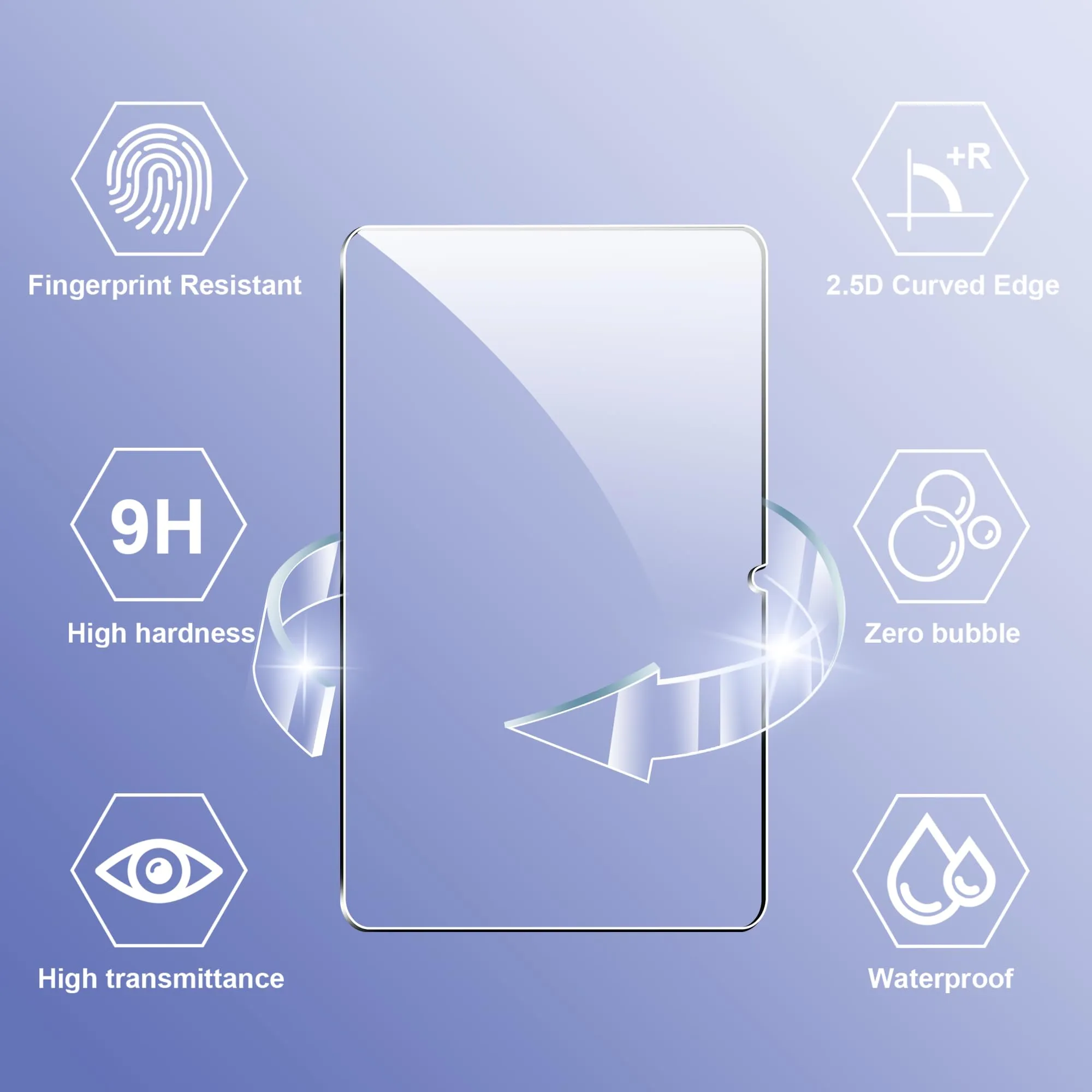 CAUHENYEE Pellicola Protettiva per Lenovo Tab Plus Gen 2 12.1" Vetro Temperato, Confezione da 2 HD Trasparente Pellicola Protettiva in Vetro Protettiva per Lenovo Tab Plus Gen 2 12.1", AntiGraffio - immagine 3