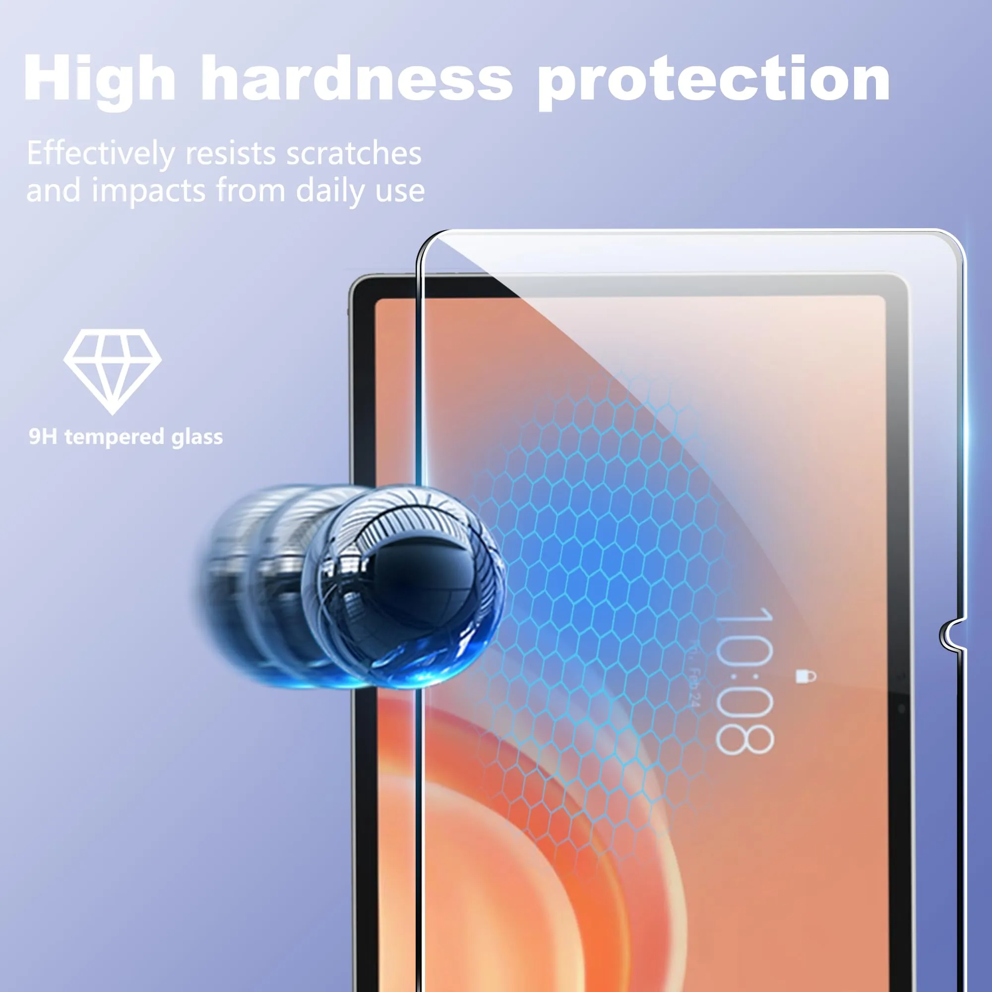 CAUHENYEE Pellicola Protettiva per Lenovo Tab Plus Gen 2 12.1" Vetro Temperato, Confezione da 2 HD Trasparente Pellicola Protettiva in Vetro Protettiva per Lenovo Tab Plus Gen 2 12.1", AntiGraffio - immagine 7