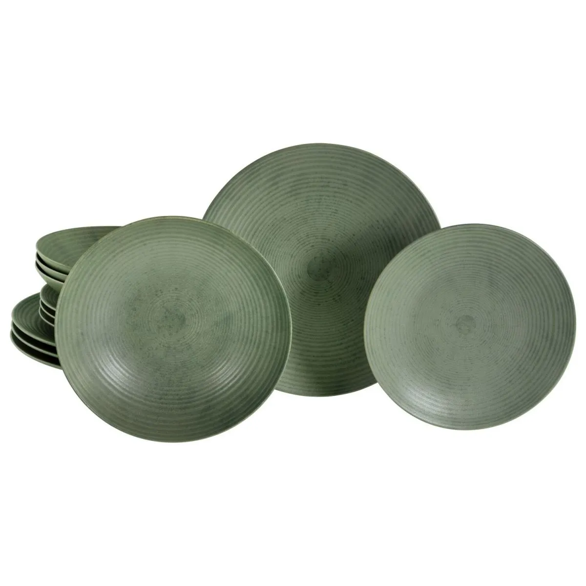 CreaTable Catania - Set di piatti 12 pezzi; verde - immagine 1
