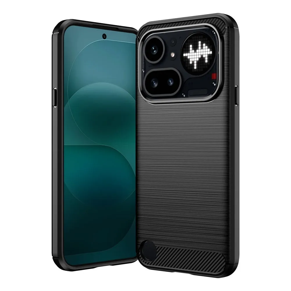 Custodia per Nothing Phone (4a) Pro, Techsuit, Carbonio, Nera - immagine 1