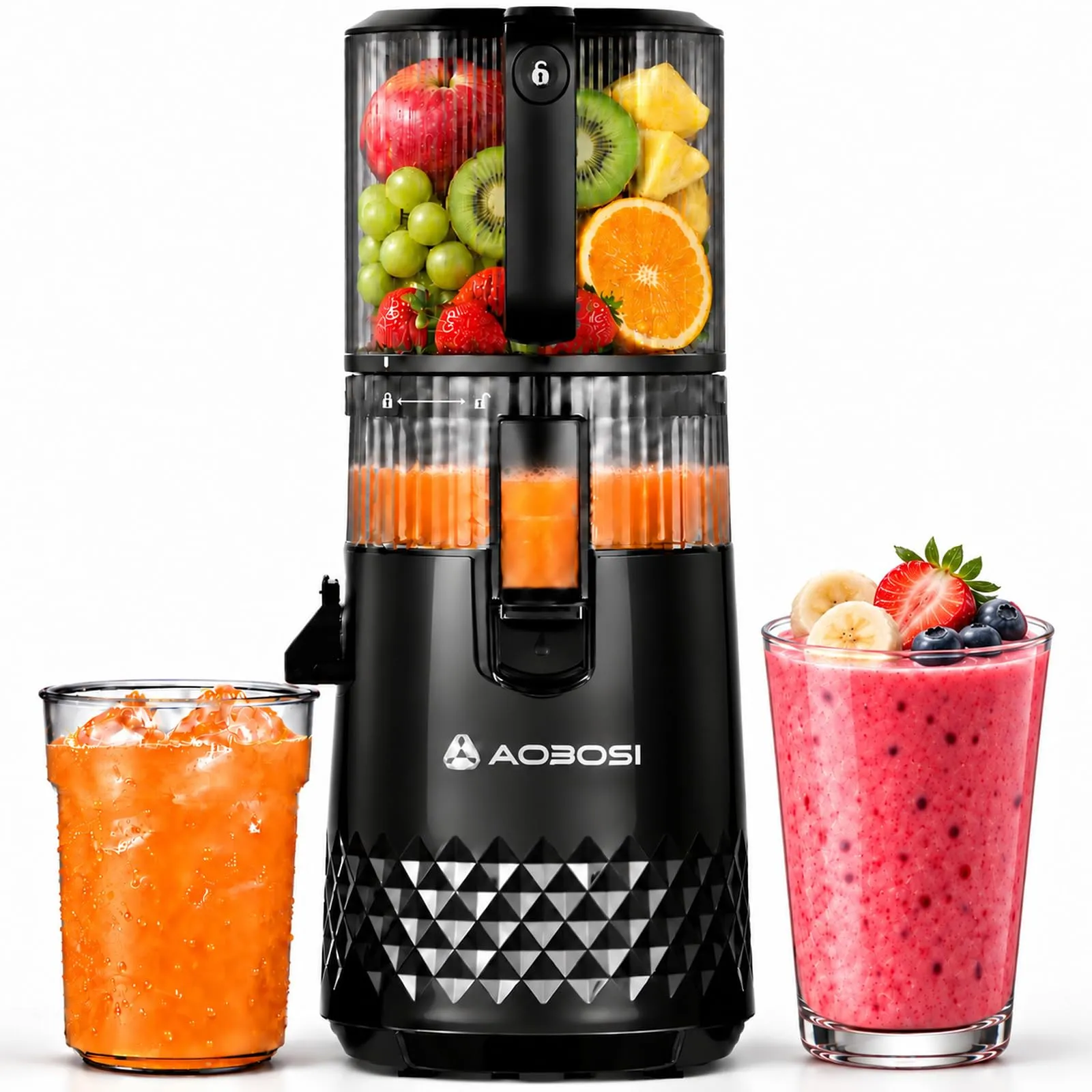 AAOBOSI Estrattore Frutta e Verdura, 165MM & 2,5L, Adatto a Frutta Intera - immagine 1