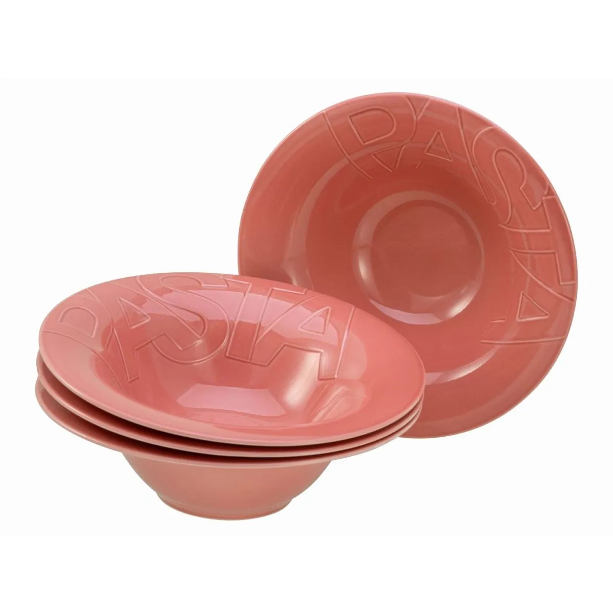 4x CreaTable GOURMET - Piatto da pasta 4 pezzi (Ø 27 cm); 500 ml, 27x8 cm (ØxH); rosso; rotonda; 4 pz. / Pacco - immagine 1