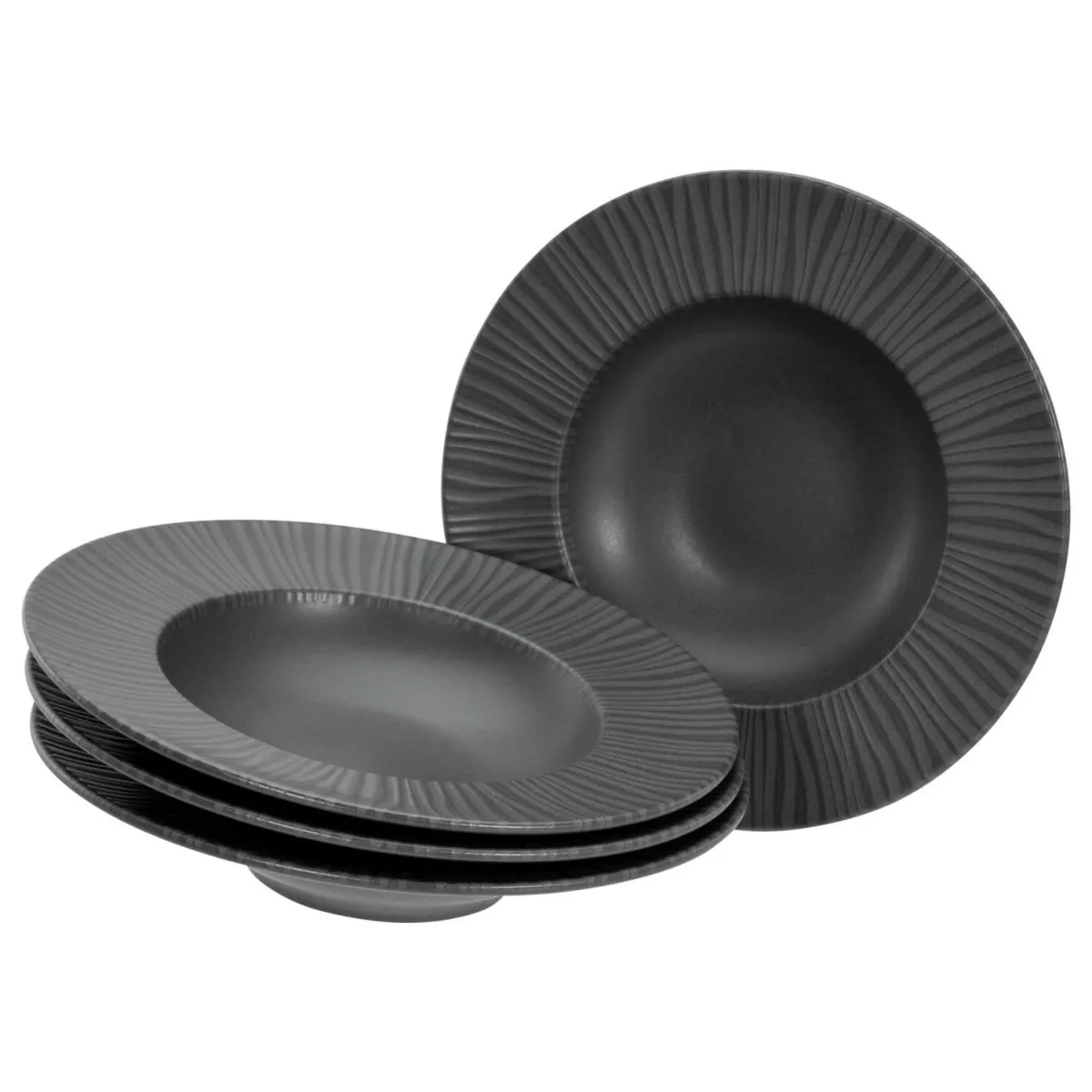 4x CreaTable Vesuvio nero - Set di piatti gourmet per pasta 2 pz.; 460 ml, 27x5.5 cm (ØxH); nero; rotonda; 4 pz. / Pacco - immagine 1