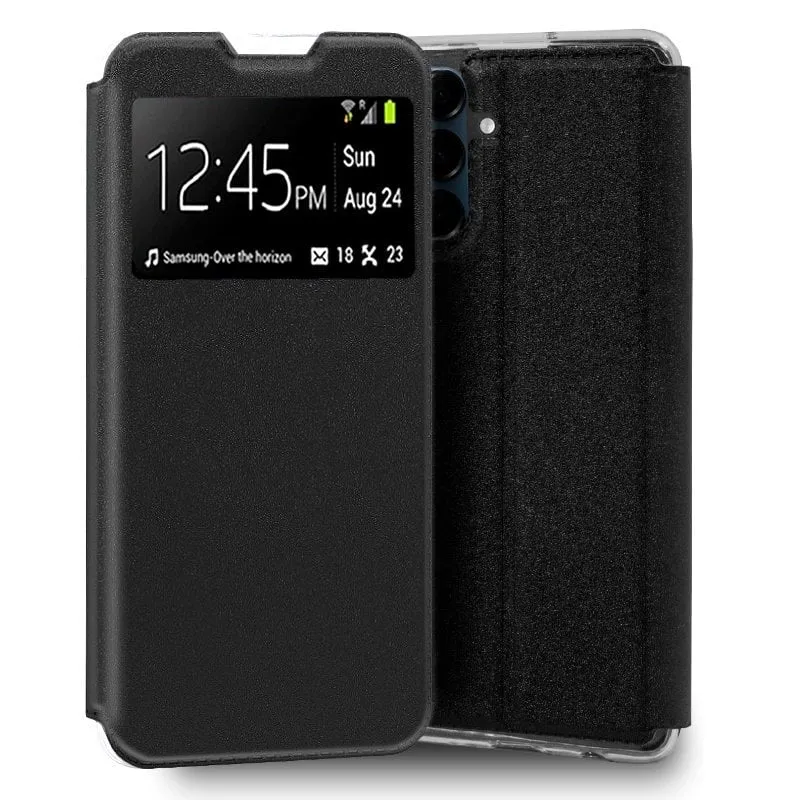 Custodia Flip Cover Nera Semplice e Cool per Samsung Galaxy A16 / A16 5G - immagine 1