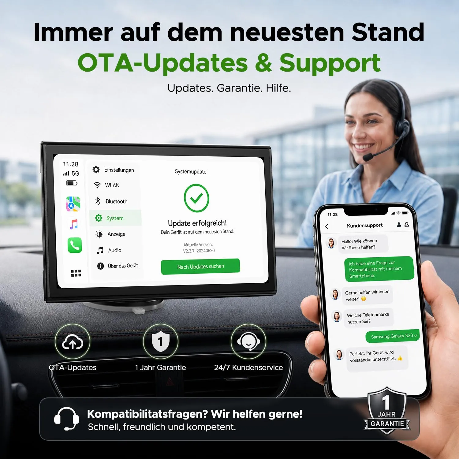 LAMTTO Schermo per Auto Portatile con 7" Wireless CarPlay & Android Auto - immagine 8