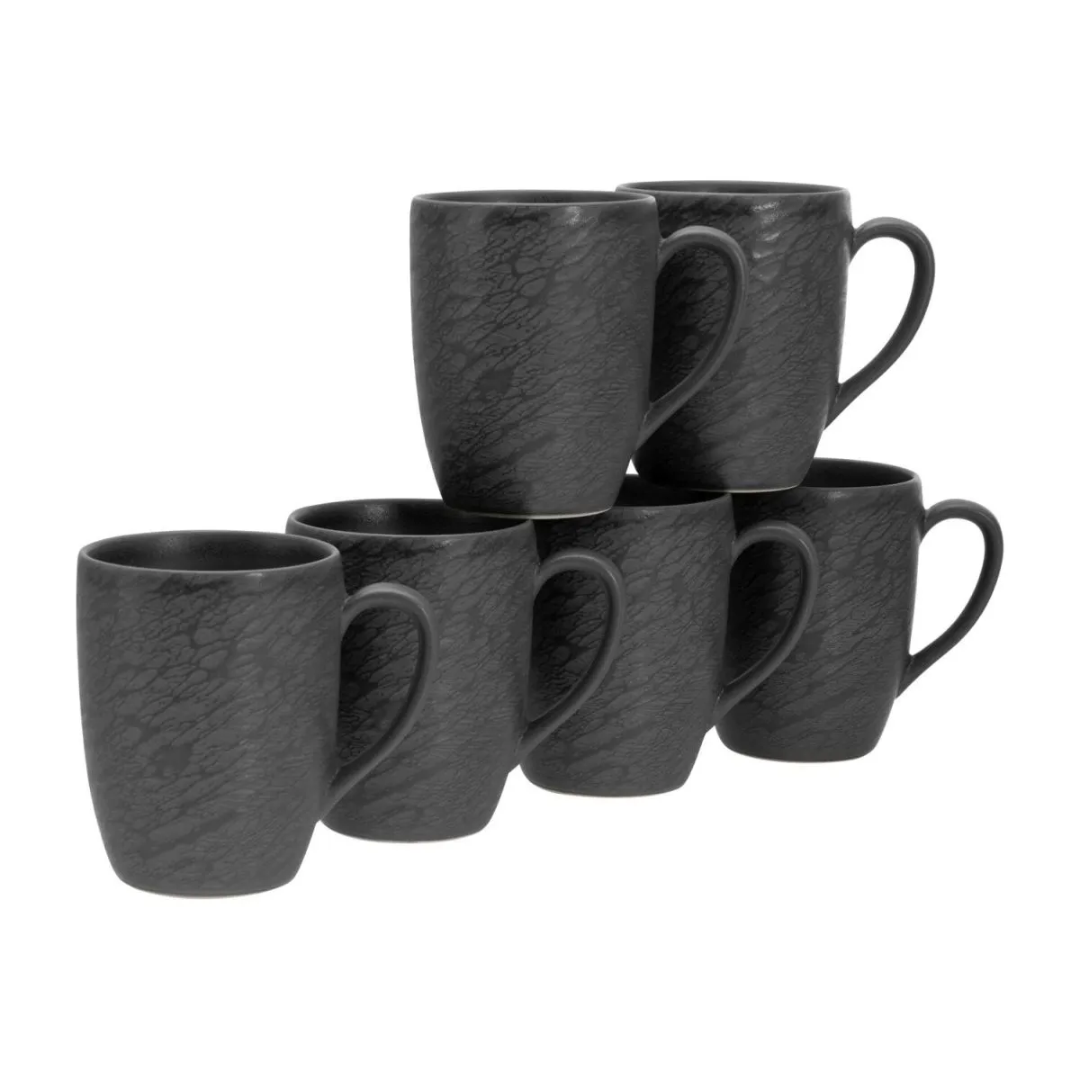 6x CreaTable Rondo nero ardesia - Tazza da caffè 6 pz.; 300 ml, 8x8x10 cm (LxLxH); nero; 6 pz. / Pacco - immagine 1