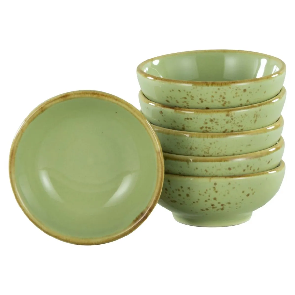 6x CreaTable Collezione Natura - Ciotola di soia da 6 pezzi; 40 ml, 8x3 cm (ØxH); verde; rotonda; 6 pz. / Pacco - immagine 1