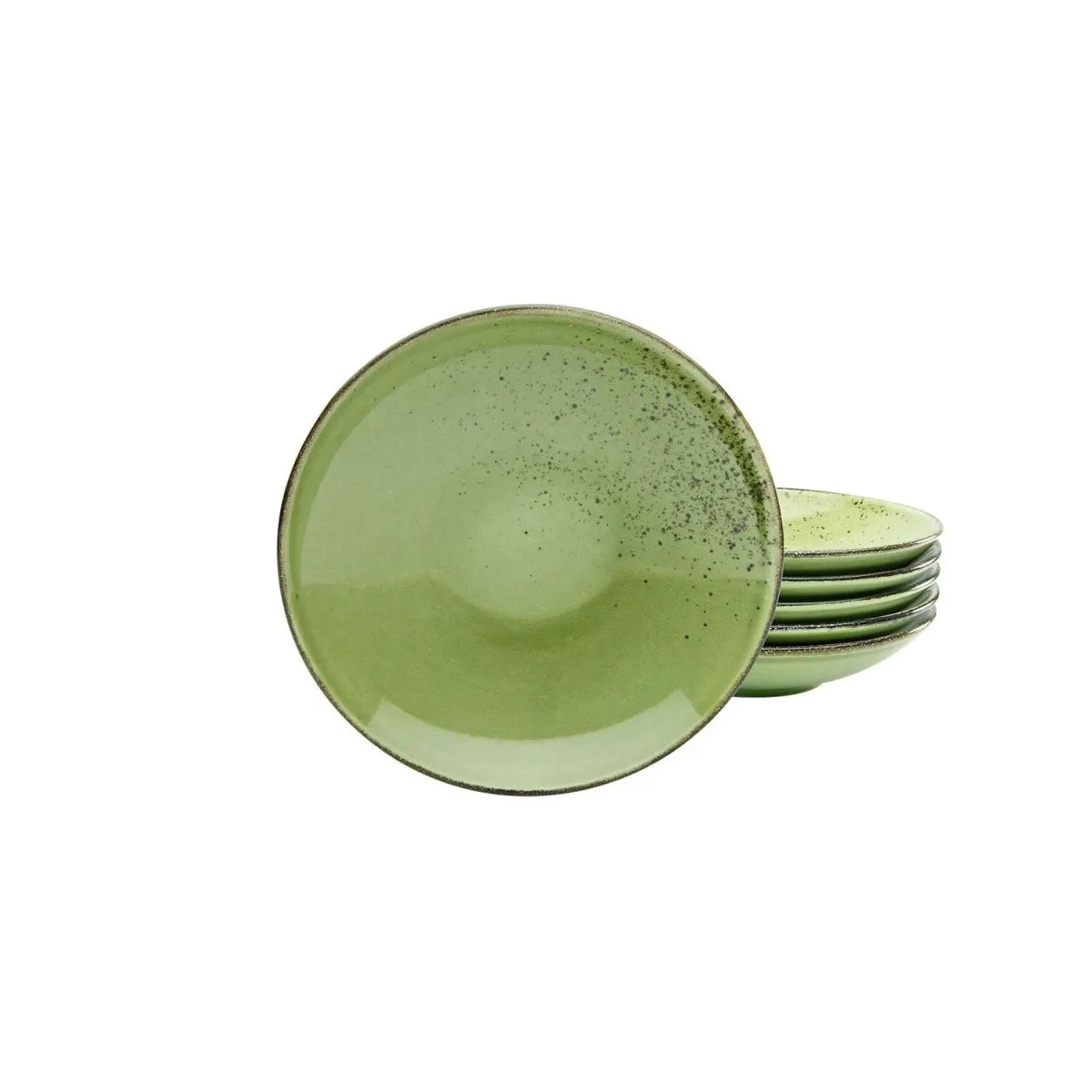 6x CreaTable Collezione Natura - 6 piatti fondi; 450 ml, 22x5 cm (ØxH); verde; rotonda; 6 pz. / Pacco - immagine 1