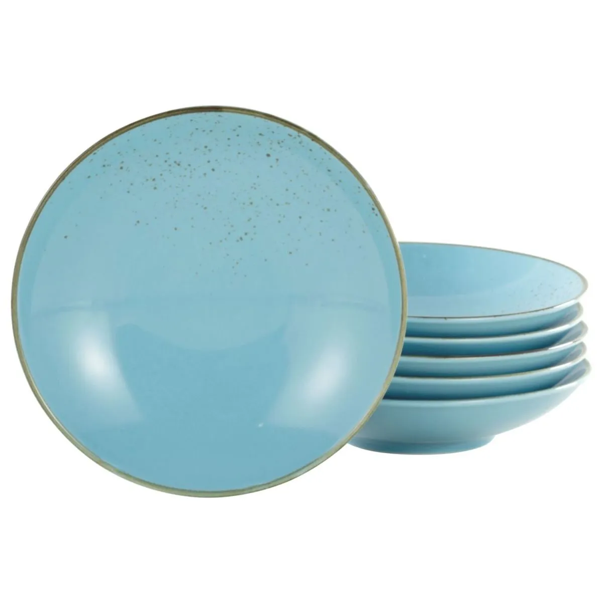 6x CreaTable Collezione Natura - 6 piatti fondi; 450 ml, 22x5 cm (ØxH); blu; rotonda; 6 pz. / Pacco - immagine 1
