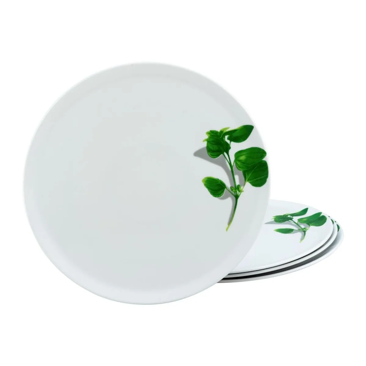 4x CreaTable Basilico alle erbe - Piatto pizza da 4 pezzi 33 cm; 33x2 cm (ØxH); bianco; rotonda; 4 pz. / Pacco - immagine 1