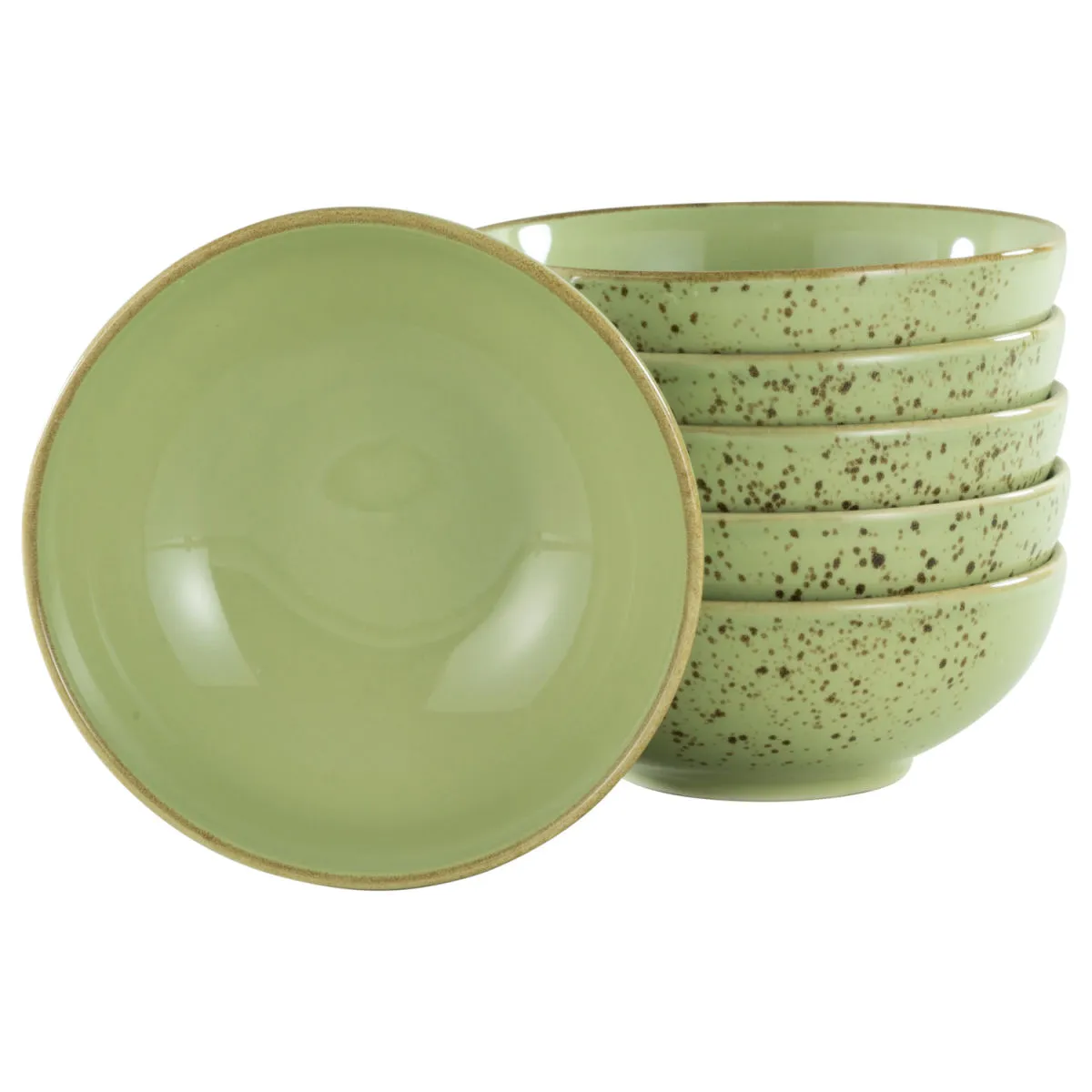 6x CreaTable Collezione Natura - Ciotola da 6 pezzi; 400 ml, 16.5x6 cm (ØxH); verde; rotonda; 6 pz. / Pacco - immagine 1