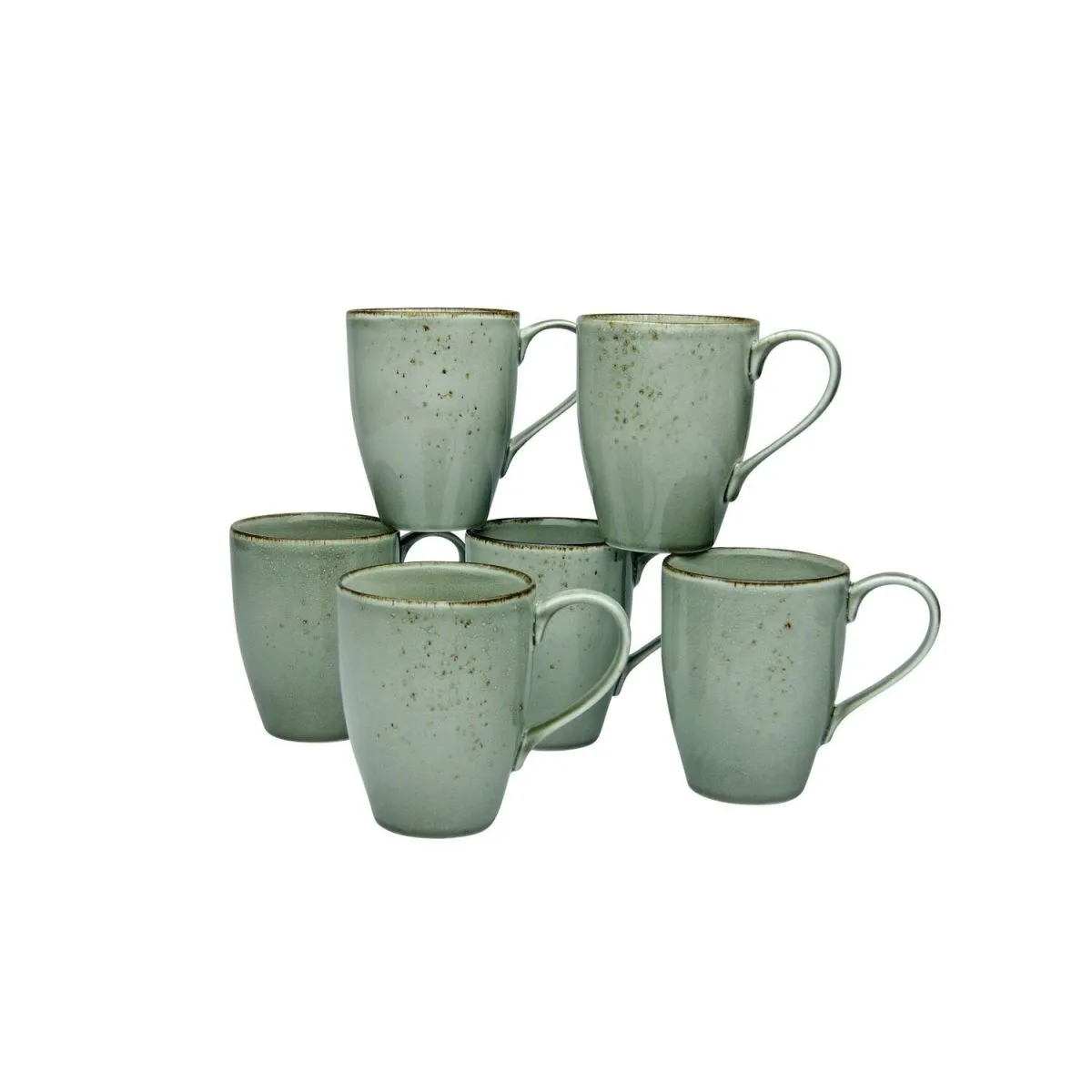 6x CreaTable Collezione Natura - Tazza da caffè 6 pezzi; 300 ml, 8.5x11 cm (ØxH); grigio pietra; rotonda; 6 pz. / Pacco - immagine 1