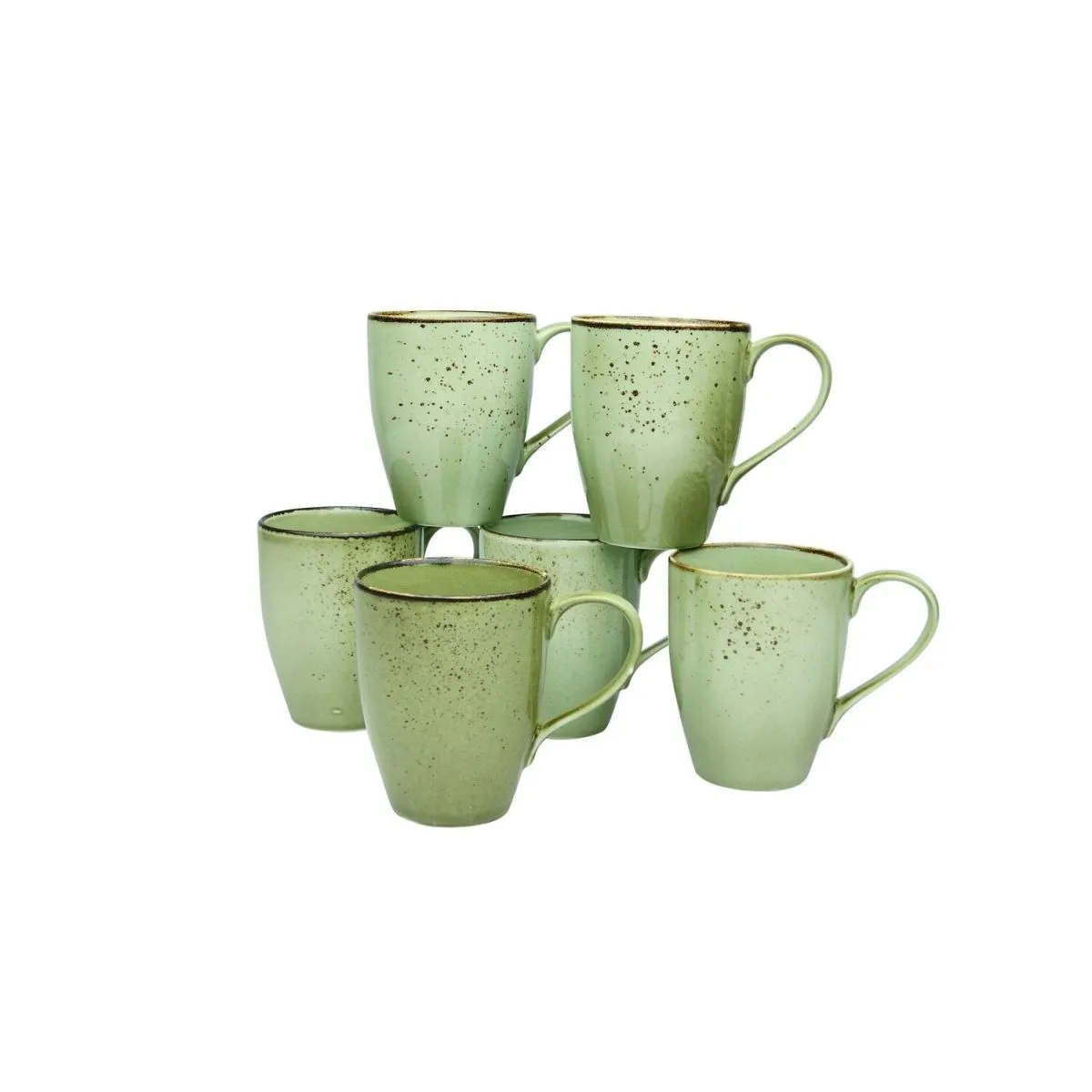 6x CreaTable Collezione Natura - Tazza da caffè 6 pezzi; 300 ml, 8.5x11 cm (ØxH); verde chiaro; rotonda; 6 pz. / Pacco - immagine 1