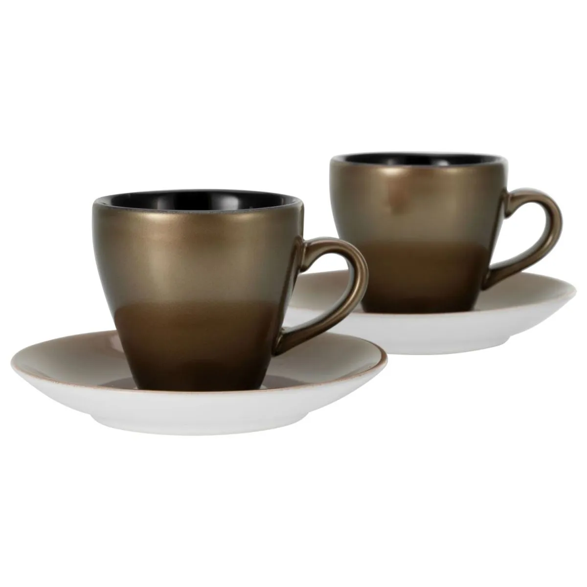 CreaTable Golden Days - Set da 4 pezzi per caffè espresso; nero - immagine 1