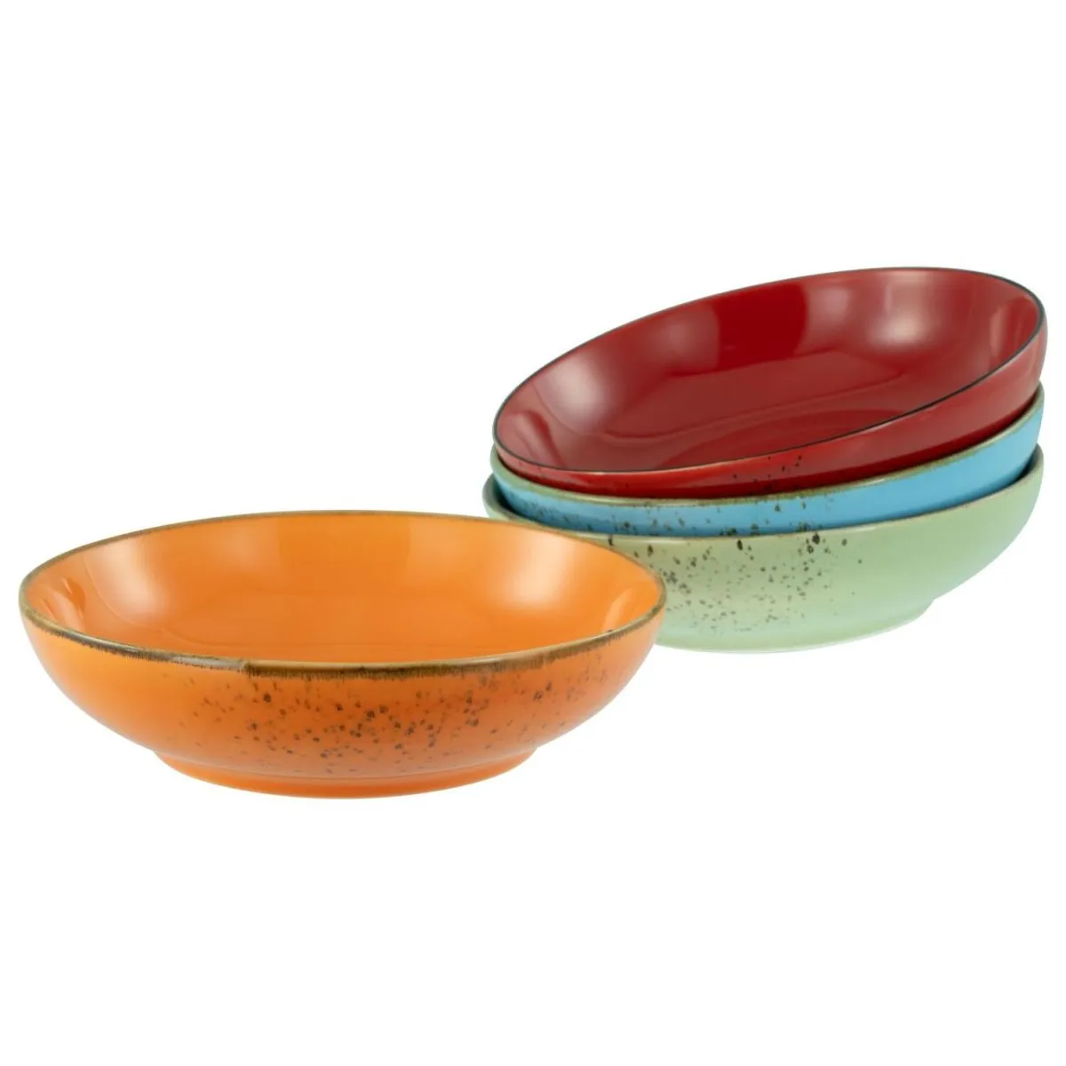 4x CreaTable Collezione Natura - Ciotola Poke 4 pezzi; 950 ml, 22.5x6 cm (ØxH); rosso/arancione/verde/blu; rotonda; 4 pz. / Pacco - immagine 1