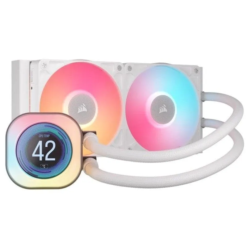 Refrigerazione Liquida Corsair iCUE LINK TITAN 240 RX LCD 240mm 2 Ventole Bianco - immagine 1