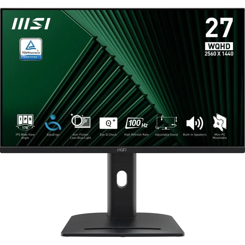 Monitor MSI Pro MP275QPG 27" Wide Quad HD 100Hz IPS Tempo di risposta 1ms - immagine 1