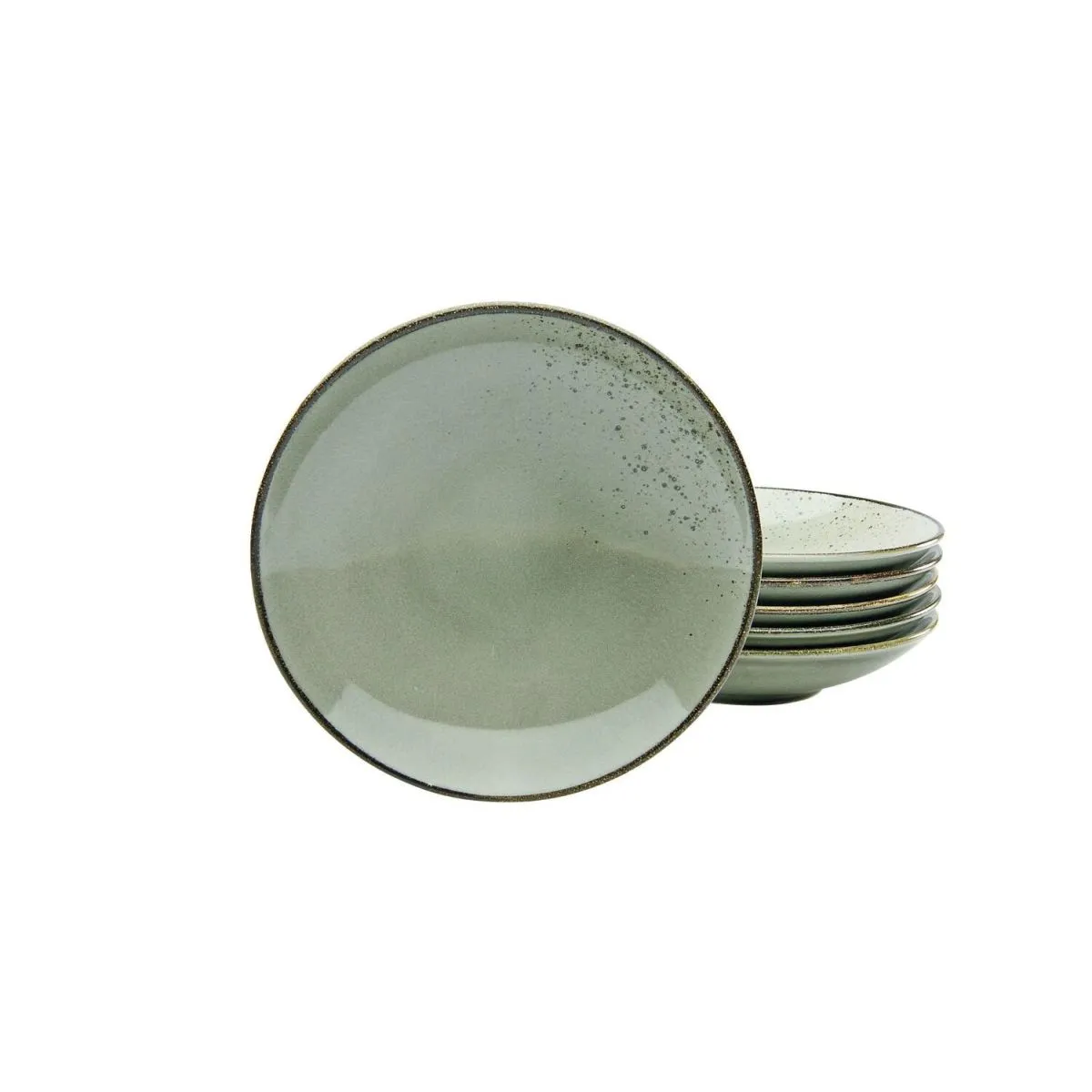 6x CreaTable Collezione Natura - 6 piatti fondi; 450 ml, 22x5 cm (ØxH); grigio pietra; rotonda; 6 pz. / Pacco - immagine 1