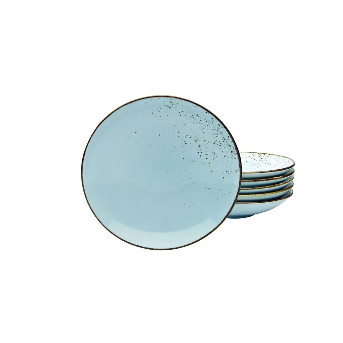 6x CreaTable Collezione Natura - 6 piatti fondi; 450 ml, 22x5 cm (ØxH); blu chiaro; rotonda; 6 pz. / Pacco - immagine 1