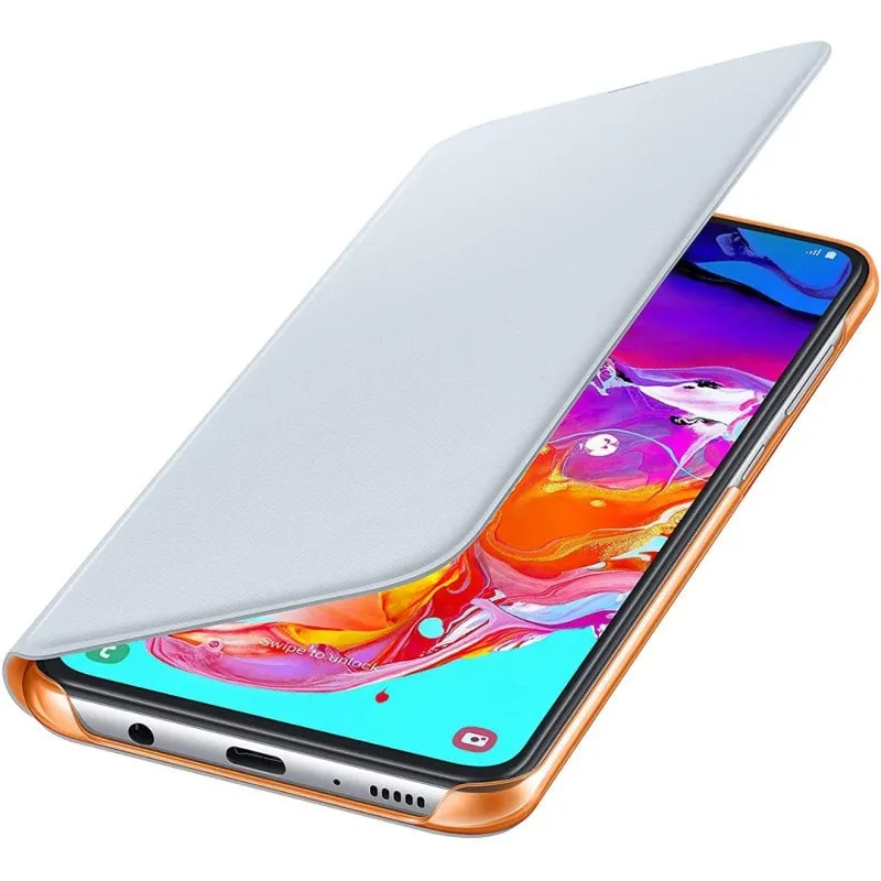 Custodia ufficiale a portafoglio per Samsung Galaxy A70 bianca - immagine 1