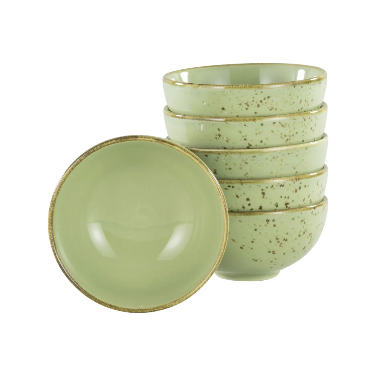 6x CreaTable Collezione Natura - 6 pezzi di ciotole per intingere; 200 ml, 11.5x5.5 cm (ØxH); verde chiaro; rotonda; 6 pz. / Pacco - immagine 1