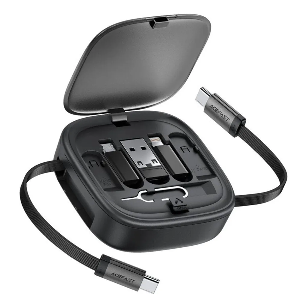 Cavo Dati e Ricarica USB-C - USB-C Acefast Travel J3, 60W, 0.95m, Nero - immagine 1