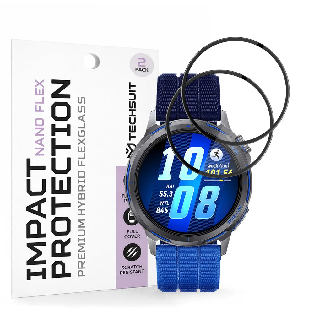 Pellicola Protettiva Techsuit Nano Flex per Huawei Watch GT Runner 2, Plastica, Set 2 pezzi, Nera - immagine 1