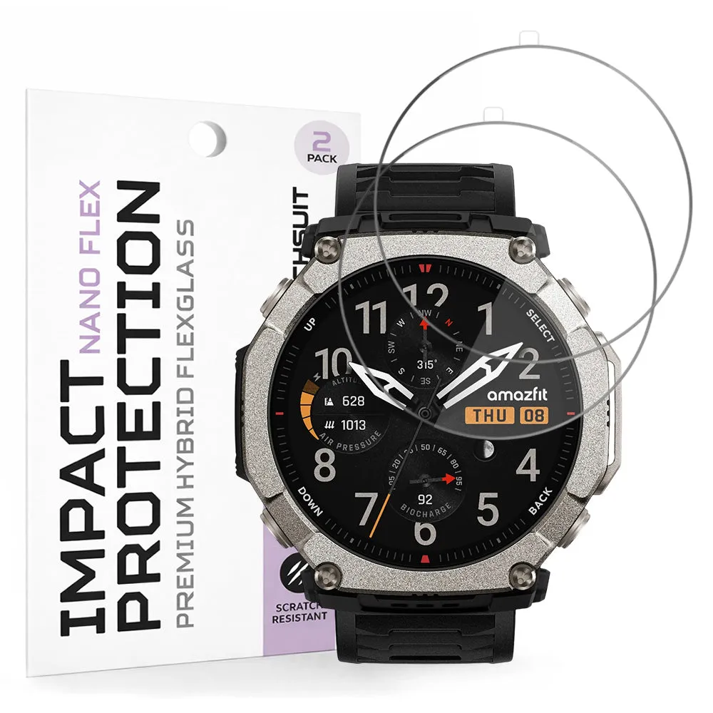 Pellicola Protettiva Techsuit Nano Flex per Amazfit T-Rex Ultra 2, Plastica, Set 2 pezzi, Nera - immagine 1