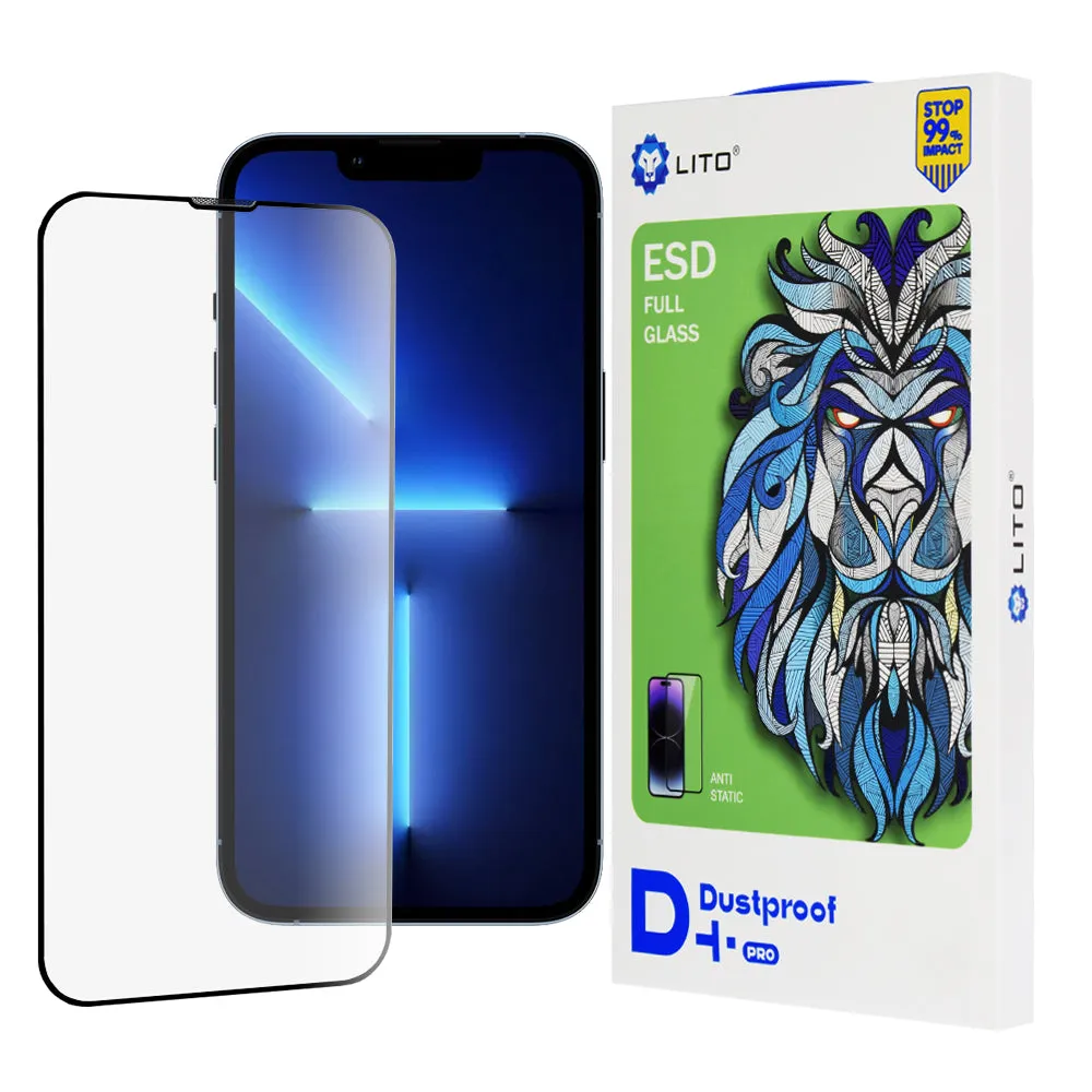 Pellicola Protettiva Schermo Lito D+ Pro Dustproof per Apple iPhone 14 Plus / 13 Pro Max, Vetro Temperato, Full Glue, Nera - immagine 1