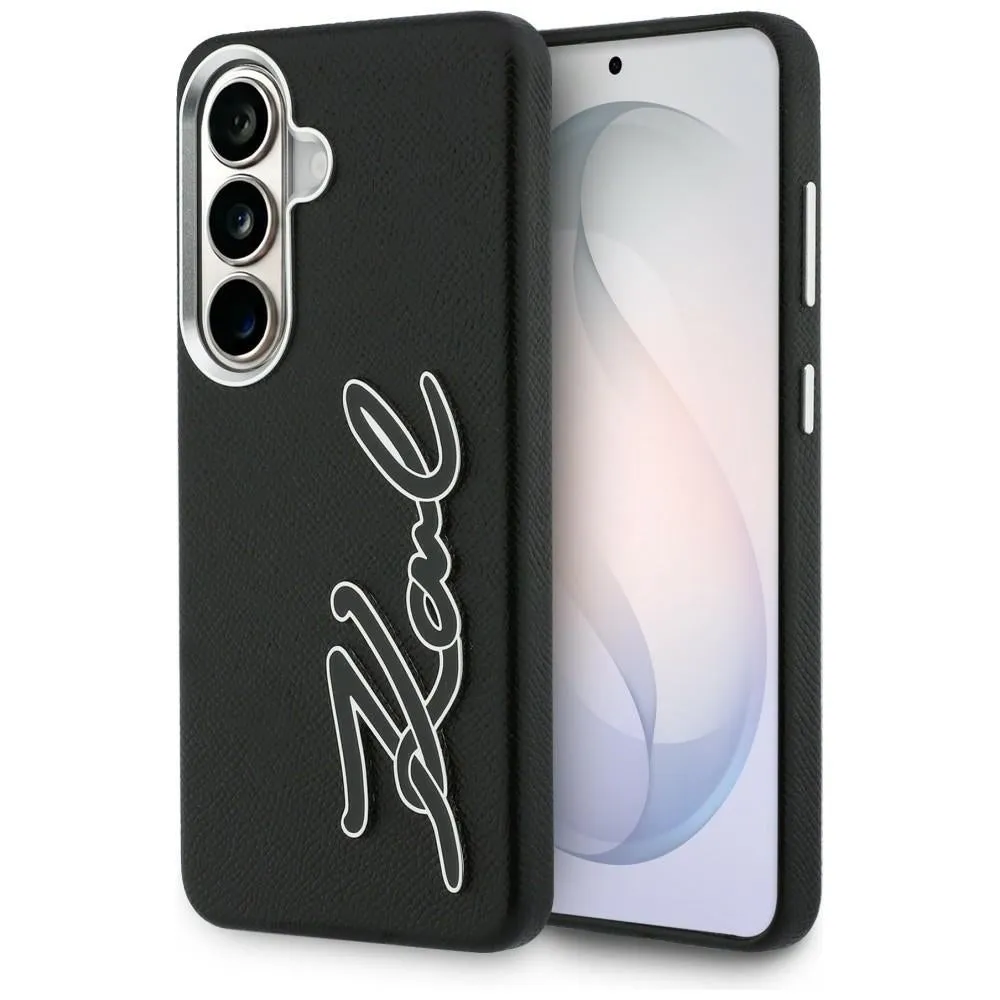 Custodia per Samsung Galaxy S26 S942, Karl Lagerfeld, Signature Resin Logo, Nera - immagine 1