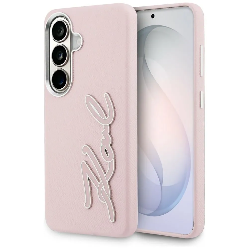 Custodia per Samsung Galaxy S26 S942, Karl Lagerfeld, Signature Resin Logo, Rosa - immagine 1